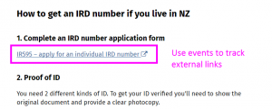 Screenshot showing an external link to Inland Revenue from Govt.nz.