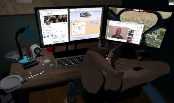 Screenshot of a scene in the VR tool Online Social Norms Screenshot of a scene in the VR tool Online Social Norms