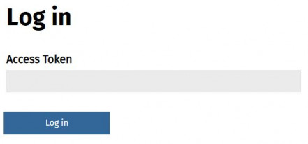 Screen shot showing security token field and log in button