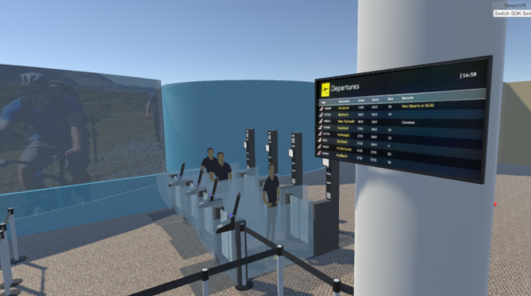 Image of the VR simulation for Customs at Christchurch Airport.